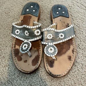 Silver and White Jack Rogers